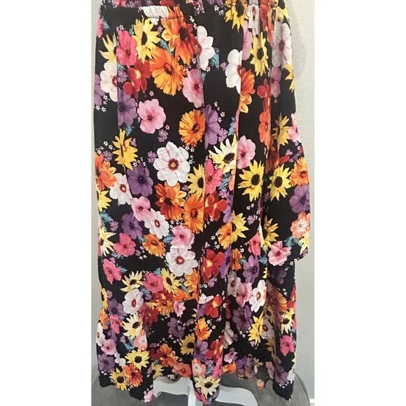 Torrid Maxi Challis Off-Shoulder Tulip Hem Floral Maxi  Dress Plus Size 5X (28) - Picture 9 of 15